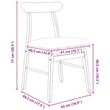 Dining Chair 2 pcs Natural and Light Solid Rubber Wood 42020491