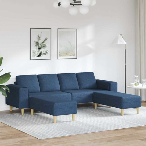 Sofa Set 3 pcs Blue Fabric 3335119
