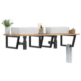 Basin Shelf Wall Mounted Steel and Solid Wood Acacia 3302899