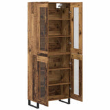 Highboard 2 pcs Old Wood Engineered Wood and Glass 3403195