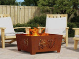 Fire Pit Brown 60 x 60 x 40 cm Weathering steel 858915