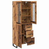 Highboard with Drawer 2 pcs Old Wood Engineered Wood and Glass 3415681