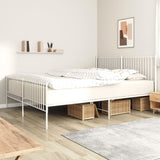 Metal Bed Frame without Mattress with Footboard White 200x200cm 350956