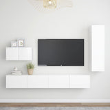 4 Piece TV Cabinet Set White Engineered Wood 3078676