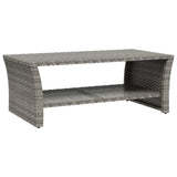 Coffee Table Grey 100x50x40 cm Poly Rattan 319391