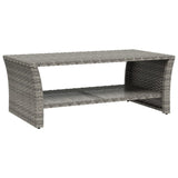 ZNTS Coffee Table Grey 100x50x40 cm Poly Rattan 319391