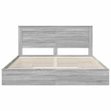 Storage Bed Grey Sonoma 180 x 200 cm Engineered Wood 3410228