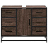 Bathroom Sink Cabinet Brown Oak 80x33x60 cm Engineered Wood 849283