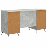 Desk with Door Concrete Grey 142.5 x 50 x 75 cm Engineered Wood 3414633