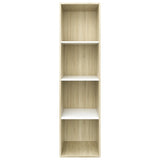 ZNTS Book Cabinet/TV Cabinet White and Sonoma Oak 36x30x114 cm Engineered Wood 800149