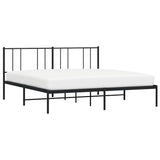 Metal Bed Frame without Mattress with Headboard Black 183x213cm 352485