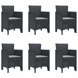 Garden Dining Set 7 pcs Anthracite Polypropylene 3378714
