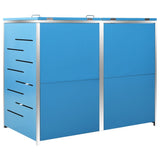 Double Wheelie Bin Shed 138x77.5x112.5 cm Stainless Steel 149567