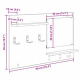 Wall-Mounted Coat Rack with Shelf Artisan Oak 90 x 10 x 50 cm 874522
