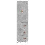 Highboard Concrete Grey 34.5x34x180 cm Engineered Wood 3200173
