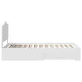 Bed Frame with Headboard White 90 x 190 cm Engineered Wood 3413657