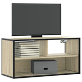 TV Cabinet Sonoma Oak 80x31x39.5 cm Engineered Wood and Metal 848925