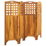 ZNTS 4-Panel Room Divider 161x2x120 cm Solid Acacia Wood 311879