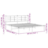 Metal Bed Frame without Mattress with Headboard Black 183x213cm 355566