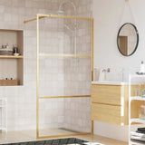 Walk-in Shower Wall Gold 115 x 195 cm Glass and Aluminium 154941