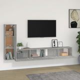 3 Piece TV Cabinet Set Concrete Grey Engineered Wood 3114321
