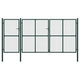 Garden Gate Steel 400x150 cm Green 144313