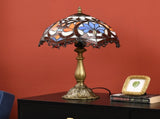 Stained Glass Table Lamp, Handcrafted Artisan Collectible, Suitable for Living Room and Bedside, T3398P341476