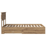 Bed Frame with Drawer Artisan Oak 120 x 190 cm Engineered Wood 3410010
