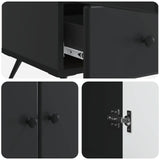 Sideboard with Drawer Black 66 x 34.5 x 95 cm Engineered Wood 895586
