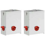 Chicken Feeder 2 pcs Silver 32.5 x 20.5 x 43 cm 879992