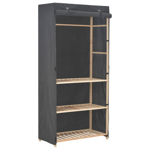 3-Tier Wardrobe Grey 79x40x170 cm Fabric 248187