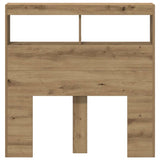 Headboard Cabinet with LED Artisan Oak 100x17x102 cm 863126