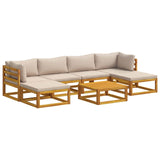 Sofa Set 7 pcs Natural Solid Acacia Wood 3417235