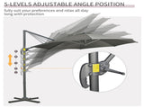 3 x 3 Cantilever Parasol with Cross Base, Garden Umbrella with 360&deg Rotation, Crank Handle and T3398P325264
