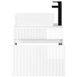 Bathroom Furniture Set High Gloss White Engineered Wood 3404304