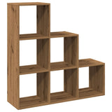 Room Divider Bookcase 3-Tier Artisan Oak 99x29x99 cm Engineered Wood 857966