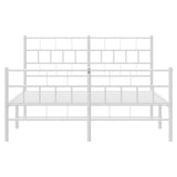 Metal Bed Frame without Mattress with Footboard White 120x200cm 355724