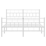 Metal Bed Frame without Mattress with Footboard White 140x200cm 355727