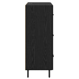 Sideboard Black Oak 69.5 x 34 x 90 cm Engineered Wood and Iron 881515