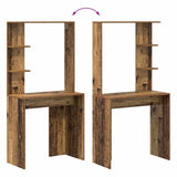 Desk with Shelf Old Wood 78.5 x 37 x 154.5 cm Engineered Wood 869344