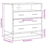 Drawer Cabinet Grey Sonoma 70x41x70 cm Engineered Wood 849087