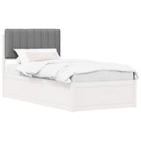 Bed Frame with Upholstered Headboard Light Grey 90 x 200 cm 877798