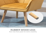 Modern Armchair, Accent Chair with Wide Arms, Slanted Back and Rubber Wood Legs for Living Room, T3398P328135
