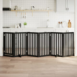Dog Gate with Door Foldable 6 Panels Black 300 cm Poplar Wood 352255