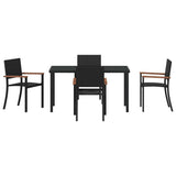 Garden Dining Set 5 pcs Black Powder-Coated Steel 3379417