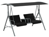 2 Seater Garden Swing Chair Patio Rocking Bench w/ Tilting Canopy, Double Padded Seats, Storage Bag T3398P315890