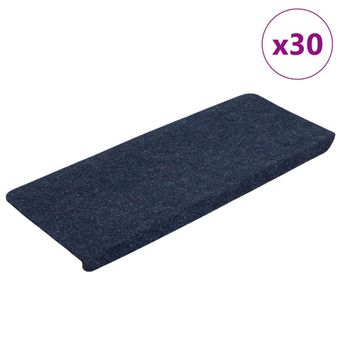 ZNTS Stair Mats Self-adhesive 30 pcs Blue 65x24.5x3.5 cm 3365919