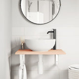 Basin Shelf Wall Mounted Steel and Solid Wood Oak 3302594