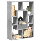 Bookcase Concrete Grey 63x20x90 cm Engineered Wood 858141