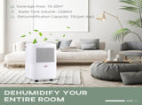 10L/Day 2200ML Portable Quiet with WiFi Smart App Control, Electric Moisture Air T3398P378786